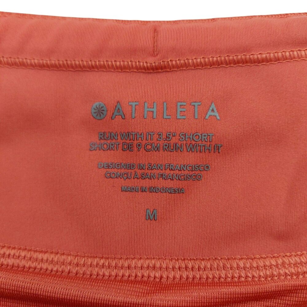 Athleta Run With It 3.5" Short Womens Medium Orange Sports Athletic Training - Picture 9 of 11